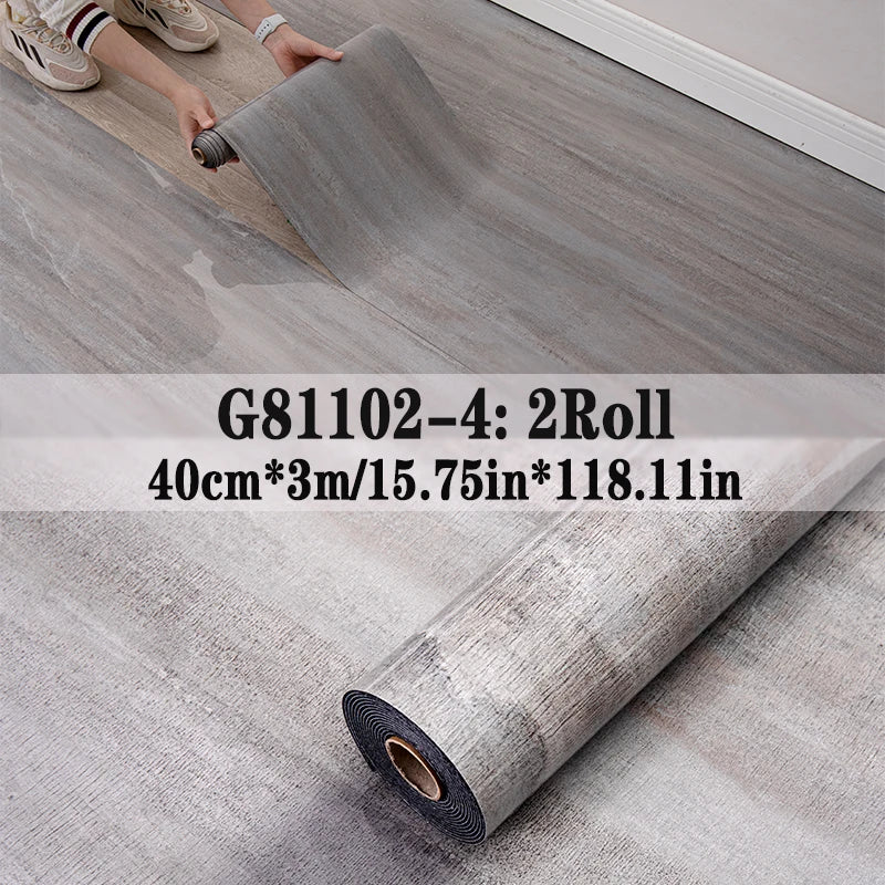Peel and Stick Floor Tile，2 Roll Vinyl Flooring Roll 15.75"x 118.11"/25.8Sq.Ft Wood Grain Peel Stick Floor Tiles