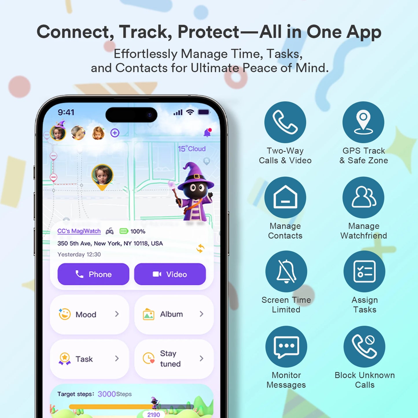 4G Kids Smart Watch GPS Two Way Call Video SOS Child Gift Parental Controls Waterproof Birthday Gift for Boys and Girls