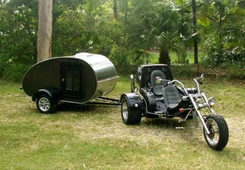 Motorcycle or Small Car Teardrop Trailer Plans DIY Camper Blueprints with Material and Cut List