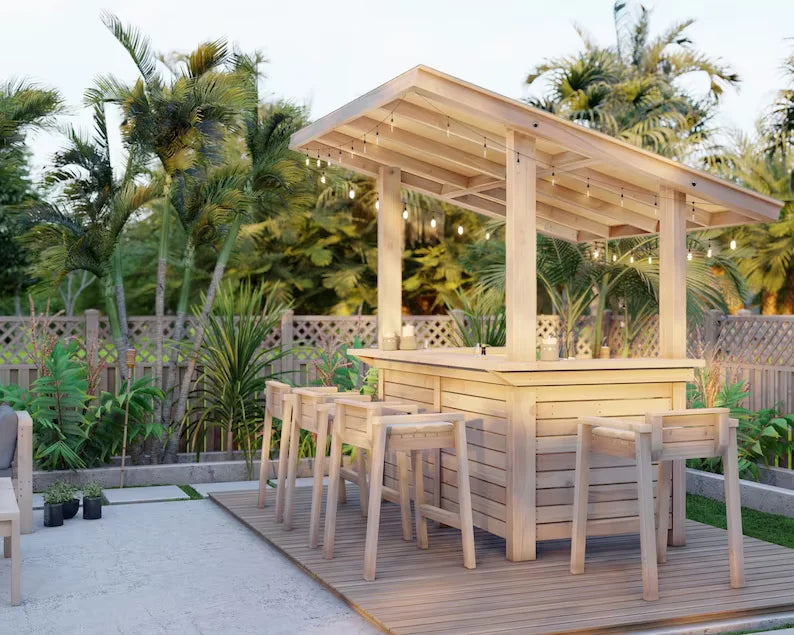 DIY Outdoor Bar with Roof Cover Plan Backyard Bar Plans Patio Bar with Storage