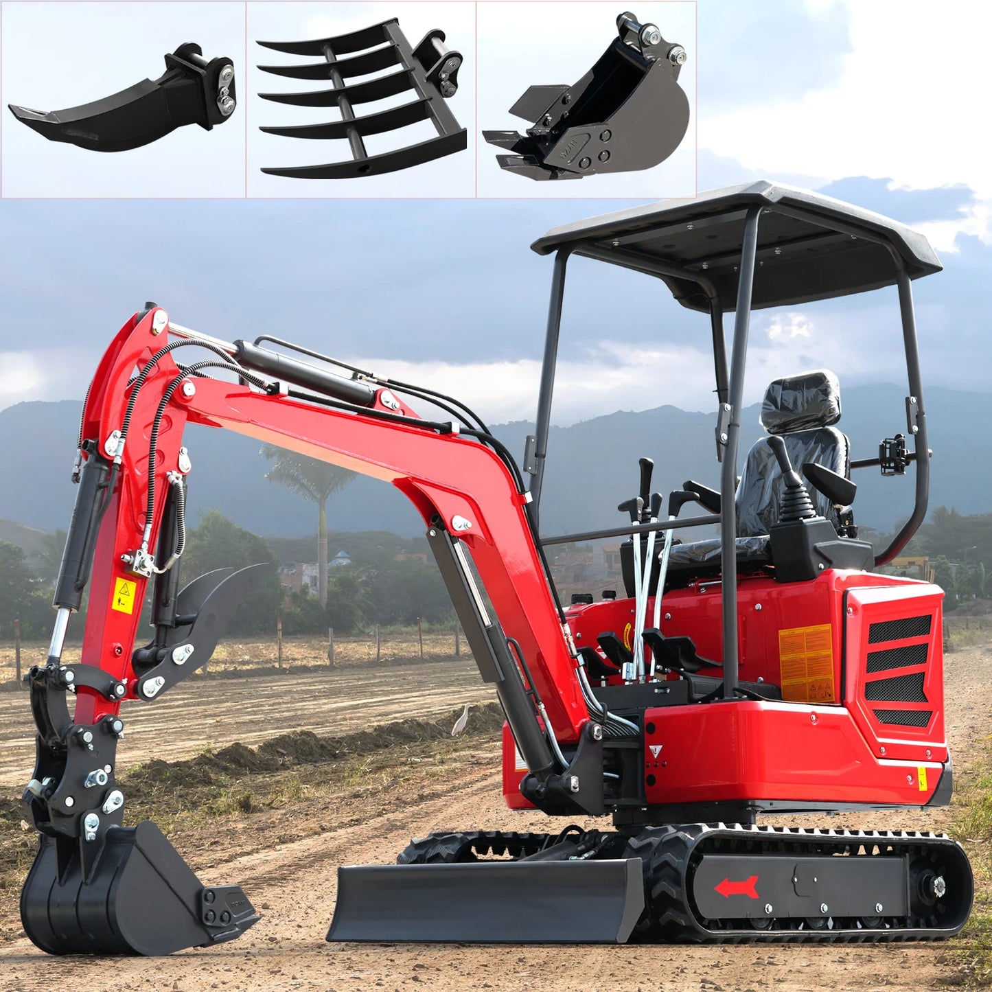 1-Ton and 2-Ton Mini Excavators — Premium Configuration, Compatible with Various Attachments. Shipped from the USA. custom made