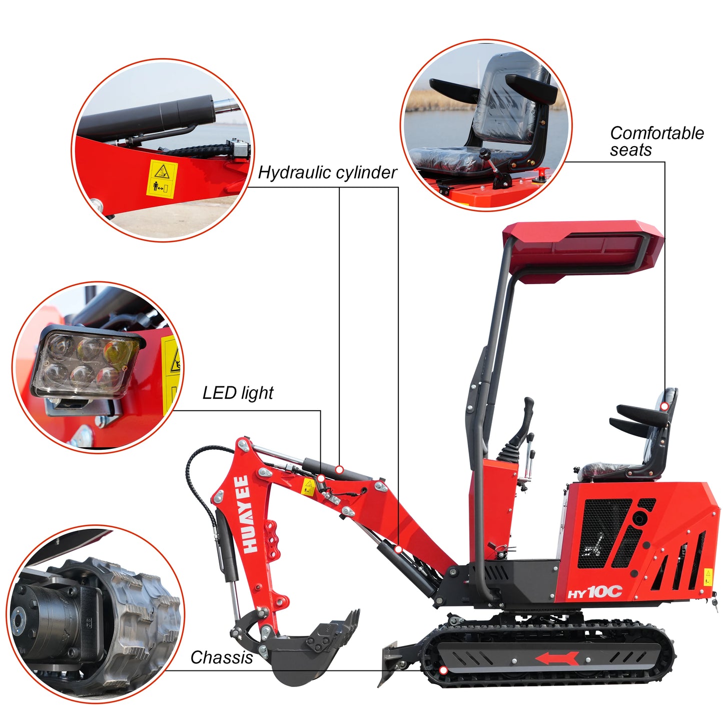 Mini Compact Excavator 13Point5HP Gasoline Engine Crawler
