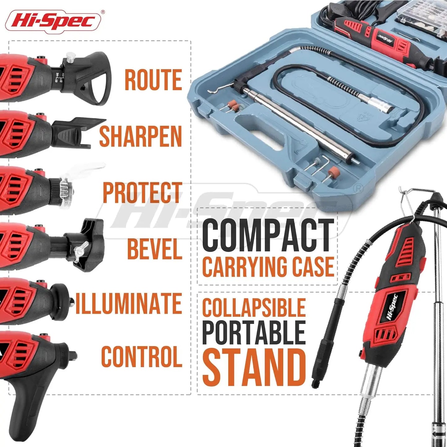 Hi-Spec 134pc 160W Corded Power Rotary Tool Kit Set with Dremel Compatible Rotary Tools Accessory Kit.