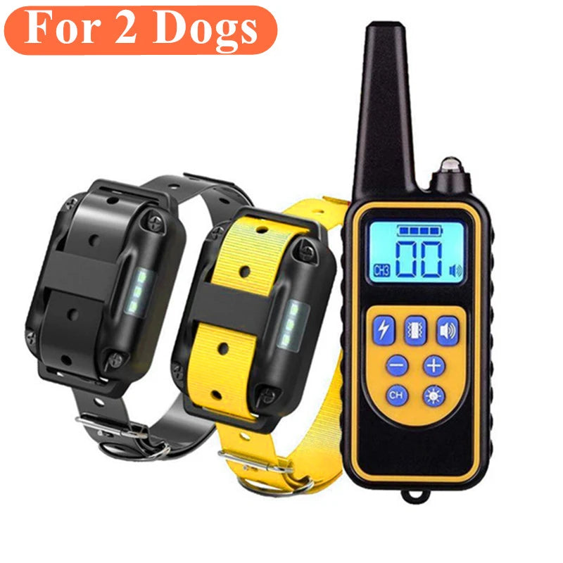 Electric Dog Training Collar Waterproof Bark Control Device with Remote Rechargeable for All Dog Sizes