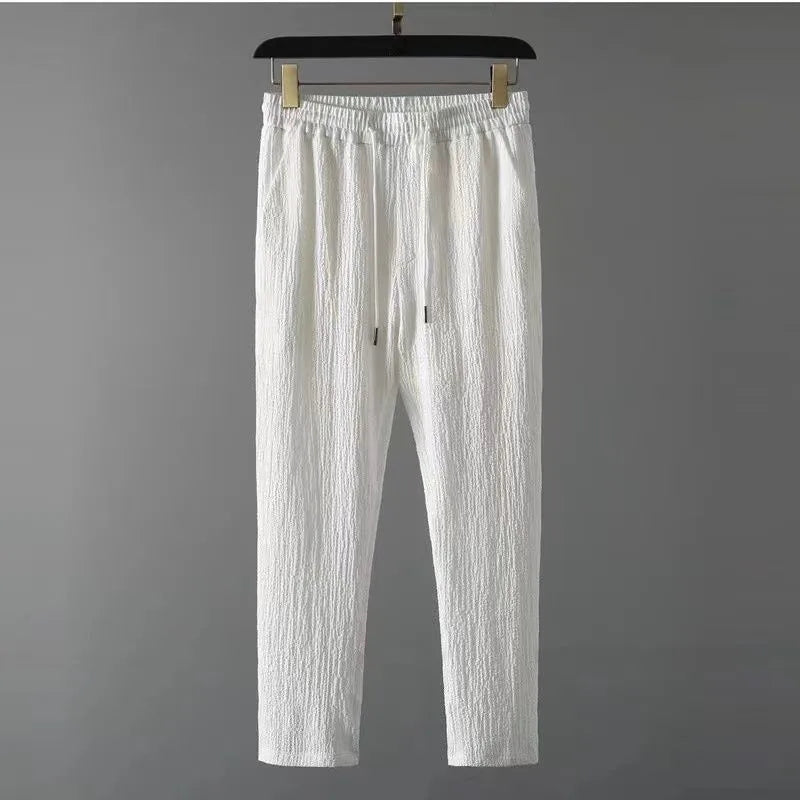 Men's Summer Fashion Classic Shirt and Trousers Set Business Casual Outfit Size M to 4XL