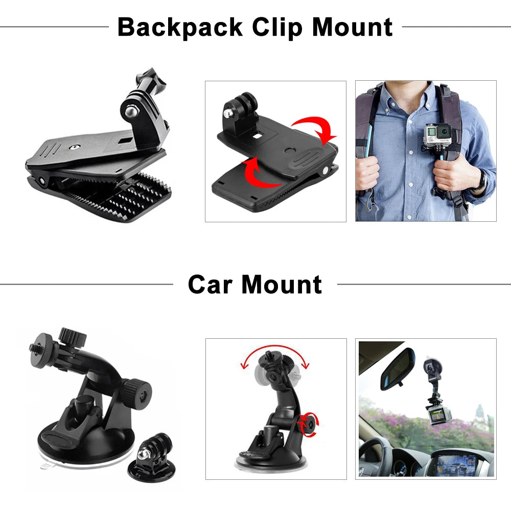 ORBMART for GoPro Accessories Set for Go Pro Hero 13 12 11 10 9 8 7 6 5 4 Black Mount for DJI Insta360 for Sjcam Action Camera