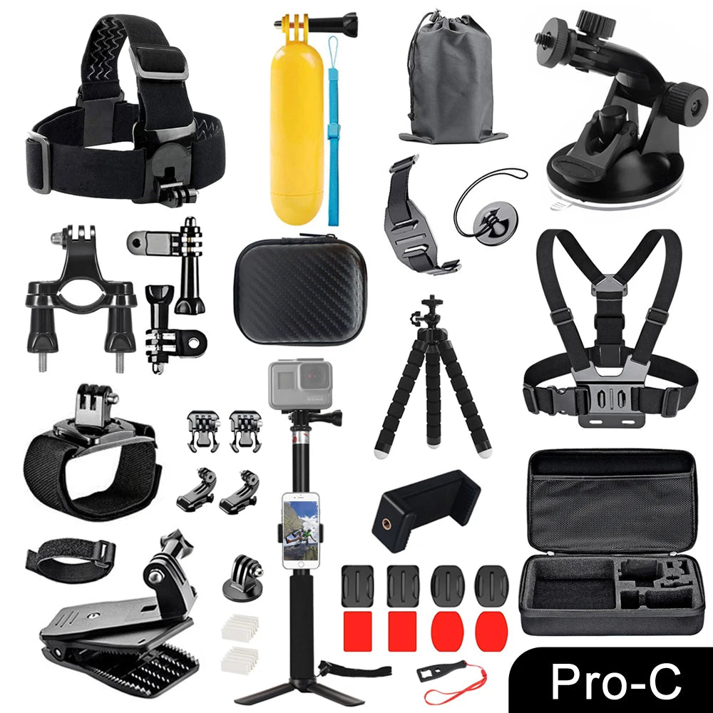 ORBMART for GoPro Accessories Set for Go Pro Hero 13 12 11 10 9 8 7 6 5 4 Black Mount for DJI Insta360 for Sjcam Action Camera
