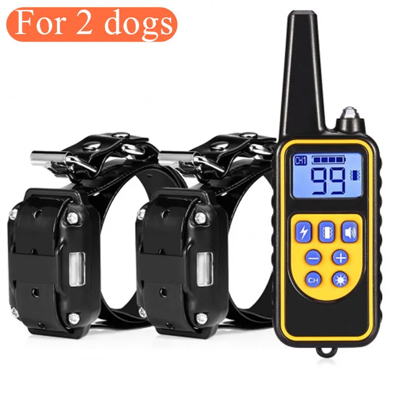 Electric Dog Training Collar Waterproof Bark Control Device with Remote Rechargeable for All Dog Sizes