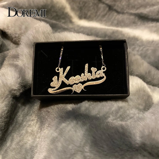 DOREMI 316L Stainlesss Custom Name Necklaces Pendant Letters Necklace for Women Custom Chain Jewelry  Children Personalized Gold