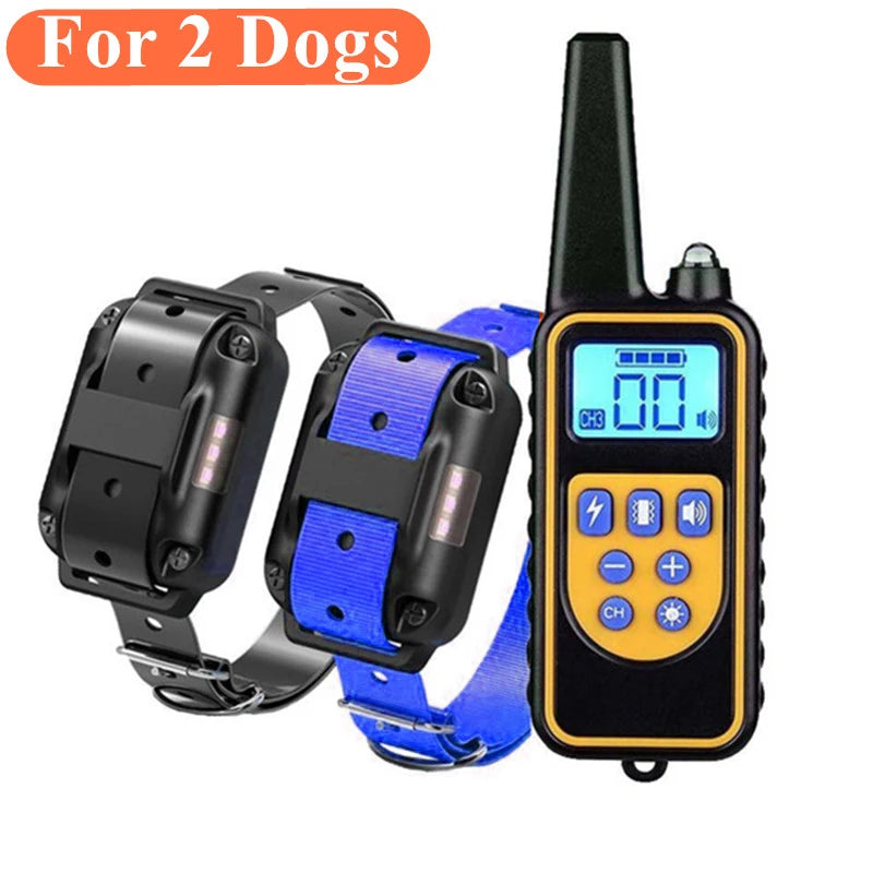 Electric Dog Training Collar Waterproof Bark Control Device with Remote Rechargeable for All Dog Sizes