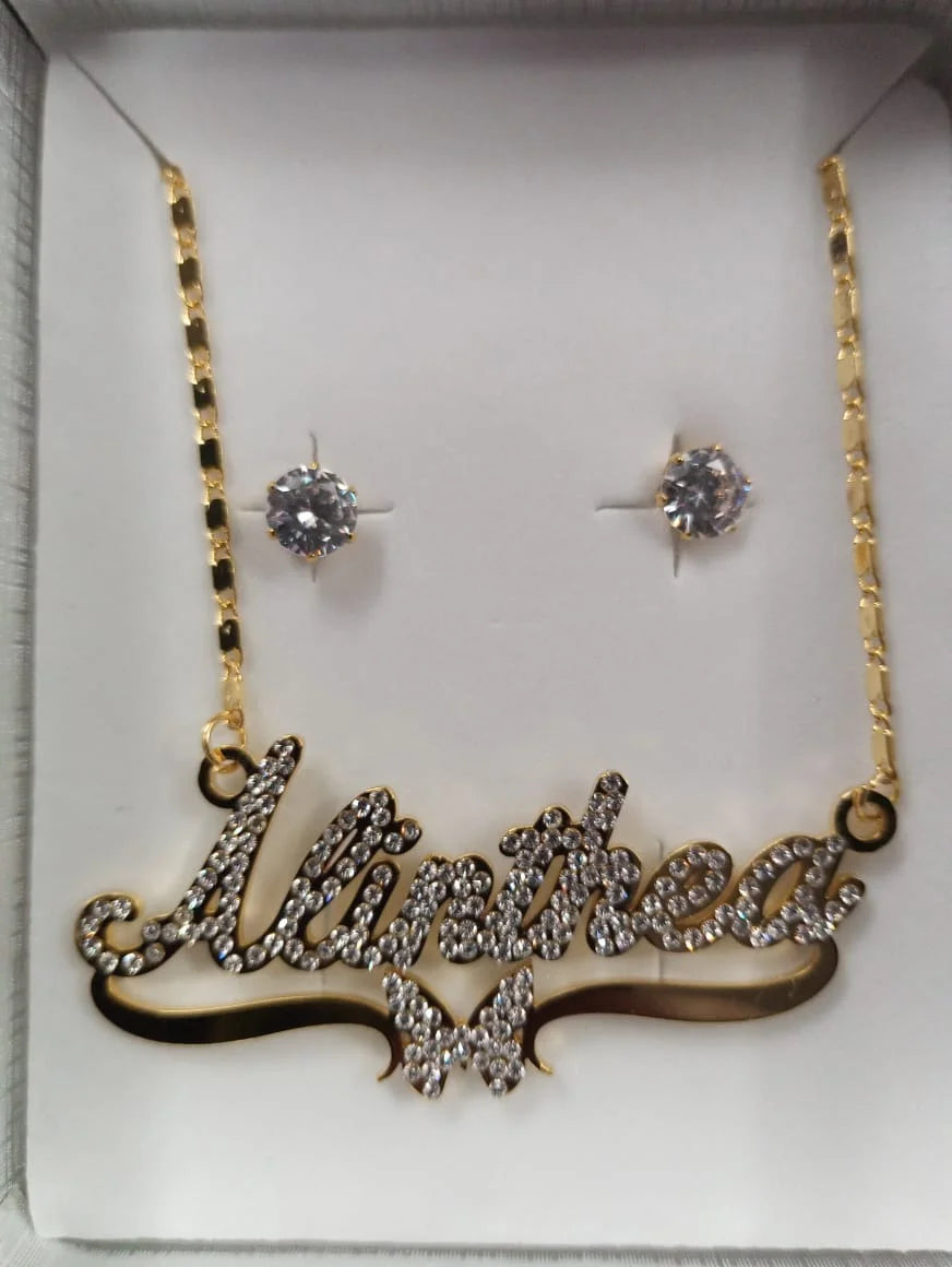 DOREMI Butterfly Pendant Letters Necklace for Women Stainlesss Custom Chain Jewelry  Children Personalized
