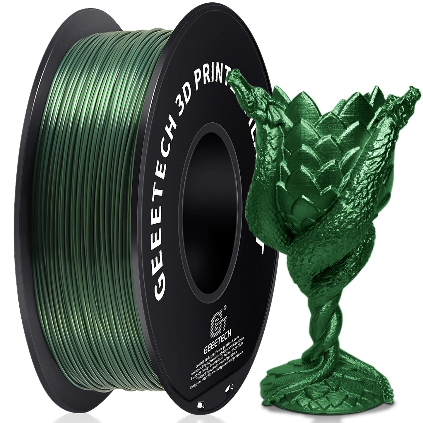 Geeetech Silk PLA Filament 1.75mm For 3D Printers Premium