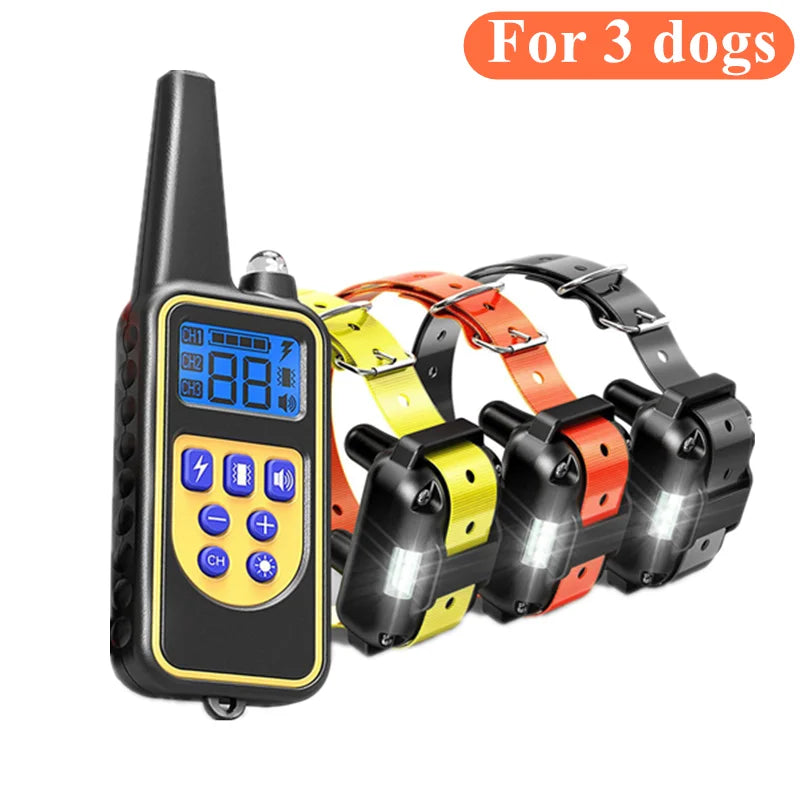 Electric Dog Training Collar Waterproof Bark Control Device with Remote Rechargeable for All Dog Sizes