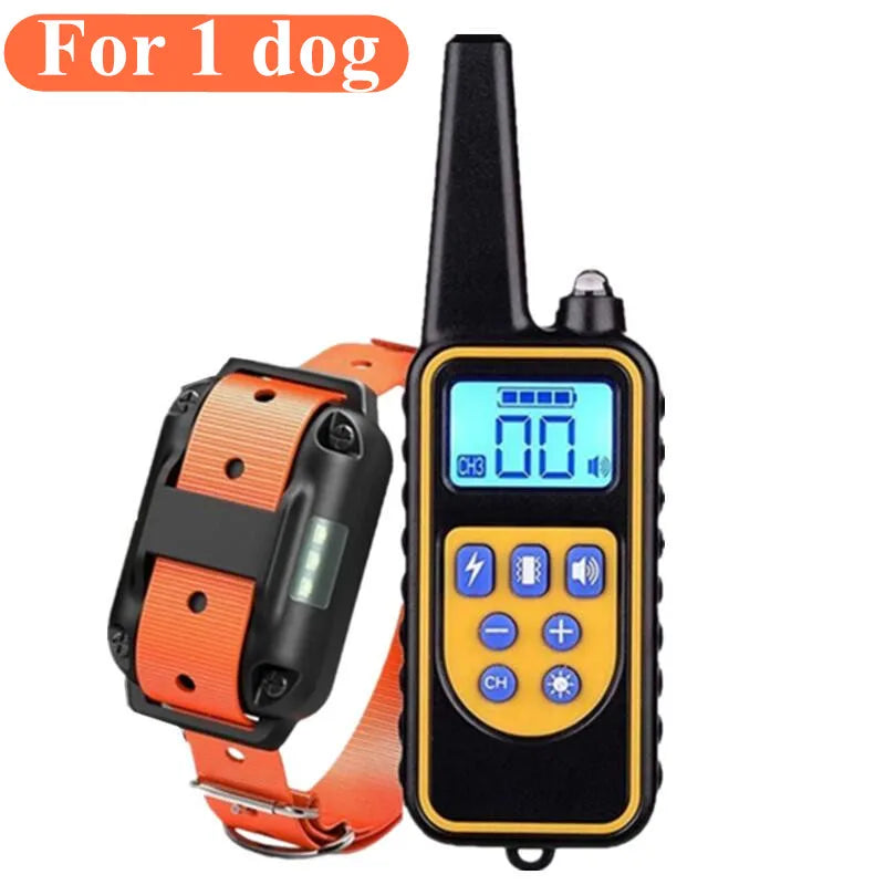 Electric Dog Training Collar Waterproof Bark Control Device with Remote Rechargeable for All Dog Sizes