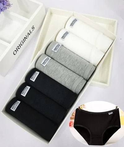 7 Pcs Lot Plus Size Women's Cotton Briefs Sexy Lingerie Shorts Solid Underwear M-4XL
