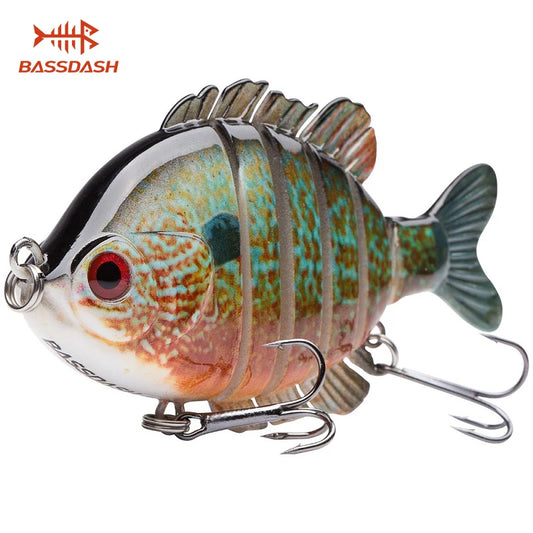 Bassdash SwimPanfish Multi Jointed Panfish Bluegill Swimbaits Topwater Hard Bass Fishing Crank Lure 24g 8.8cm 4 Colors