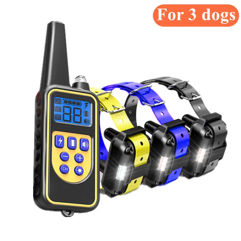 Electric Dog Training Collar Waterproof Bark Control Device with Remote Rechargeable for All Dog Sizes
