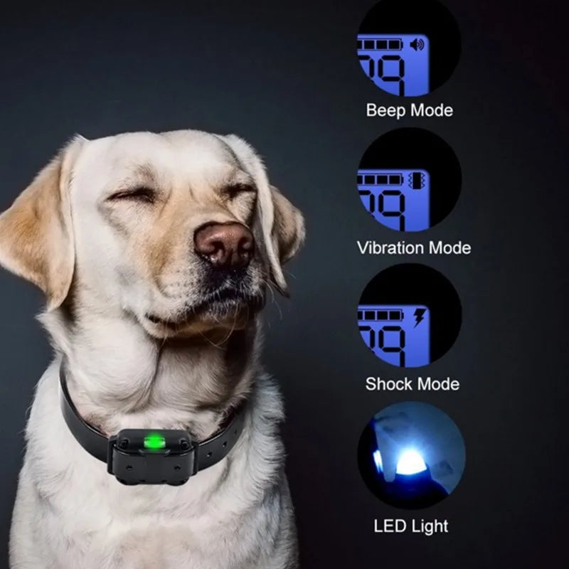 Electric Dog Training Collar Waterproof Bark Control Device with Remote Rechargeable for All Dog Sizes