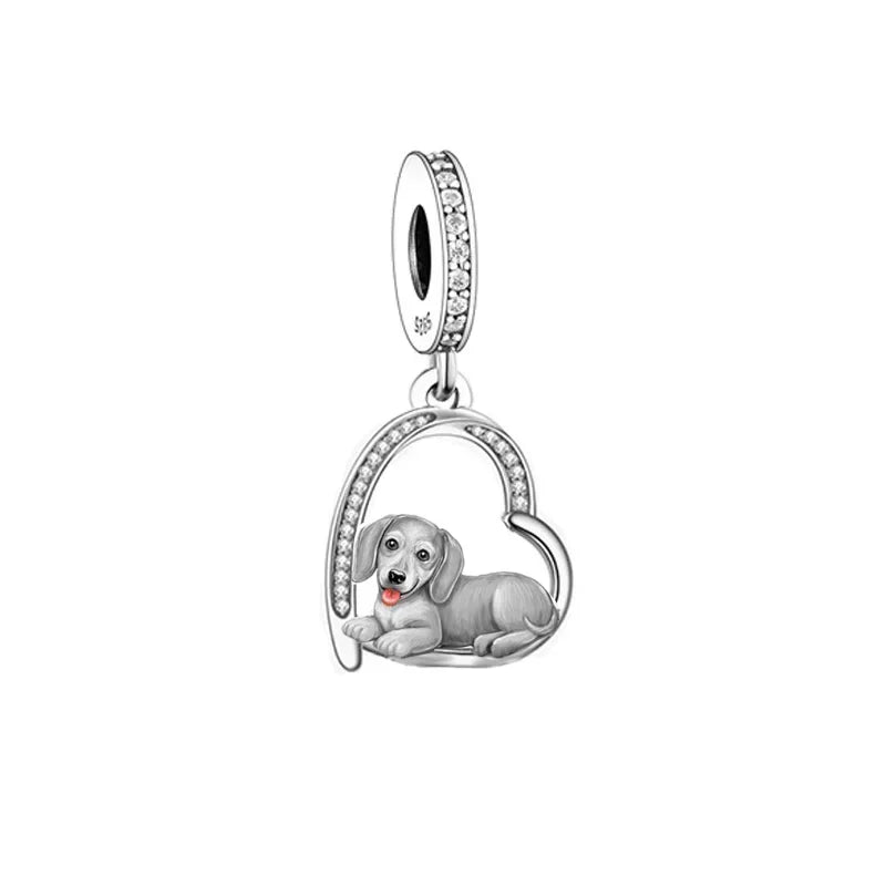 Huoonew Fit Original Pan Charm Bracelet 925 Silver I Love You Forever Yorkshire Dog Bead DIY Memorial Berloque