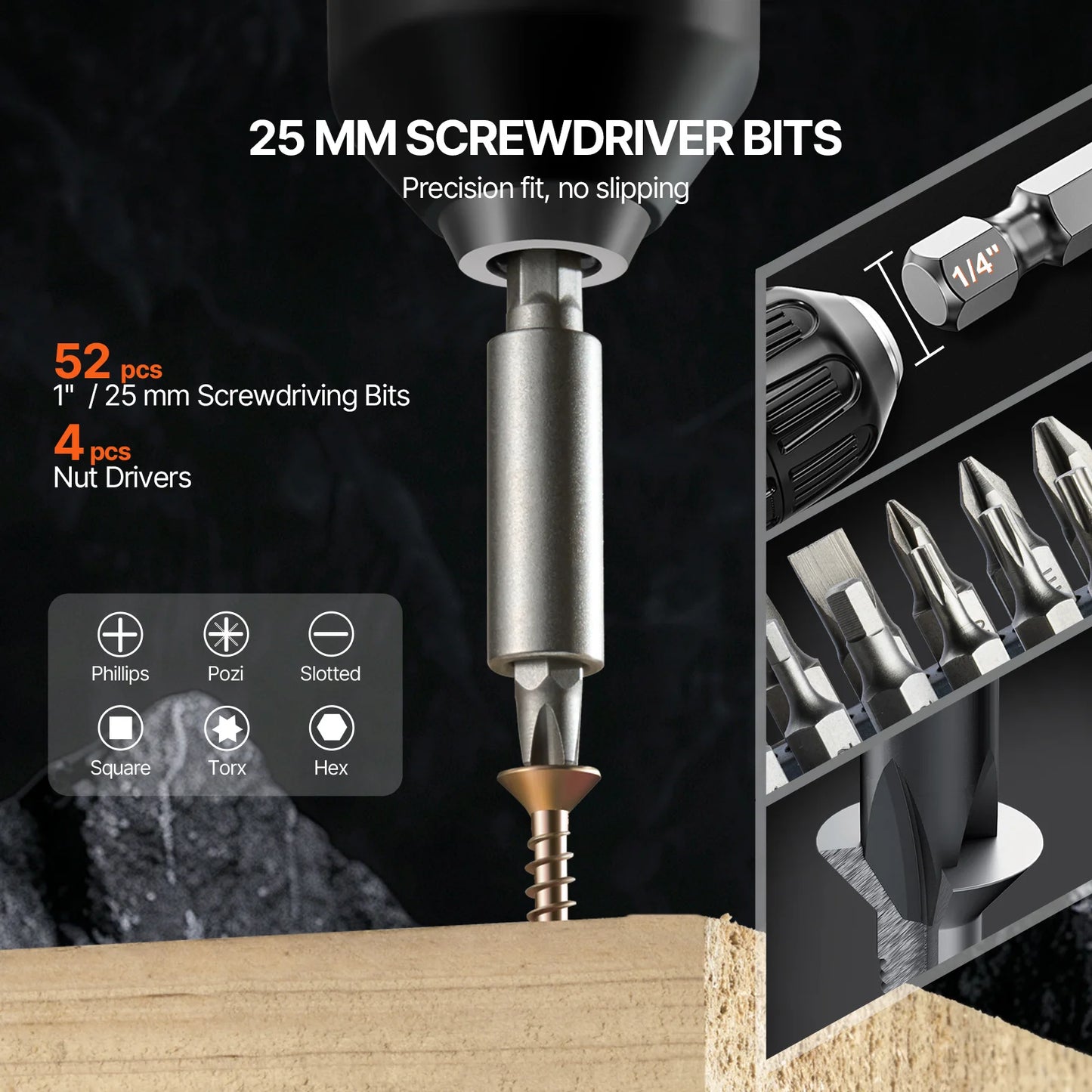 SucceBuy 70 100 101 246 318 Piece Drill Bit Set Screwdriver Bit Set Household Tool Set for Woodworking
