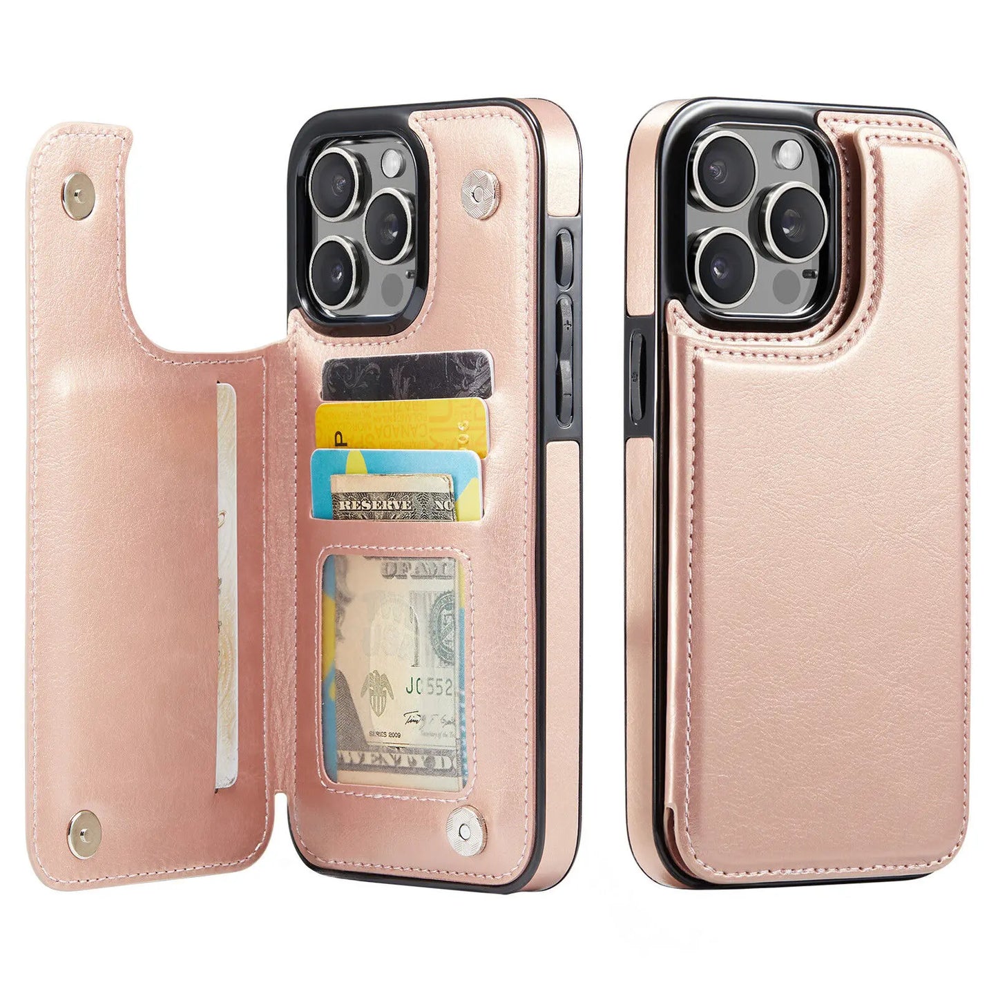 Wallet Card Holder Case for iPhone 16 15 14 13 12 11 Pro Max XS XR Leather Cover