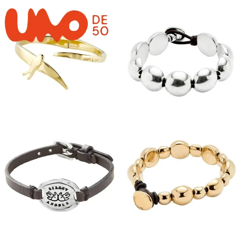 High-Grade UNOde50 Silver Plated S925 and Gold Plated 14K Bracelet Elegant Gift Choice for Women