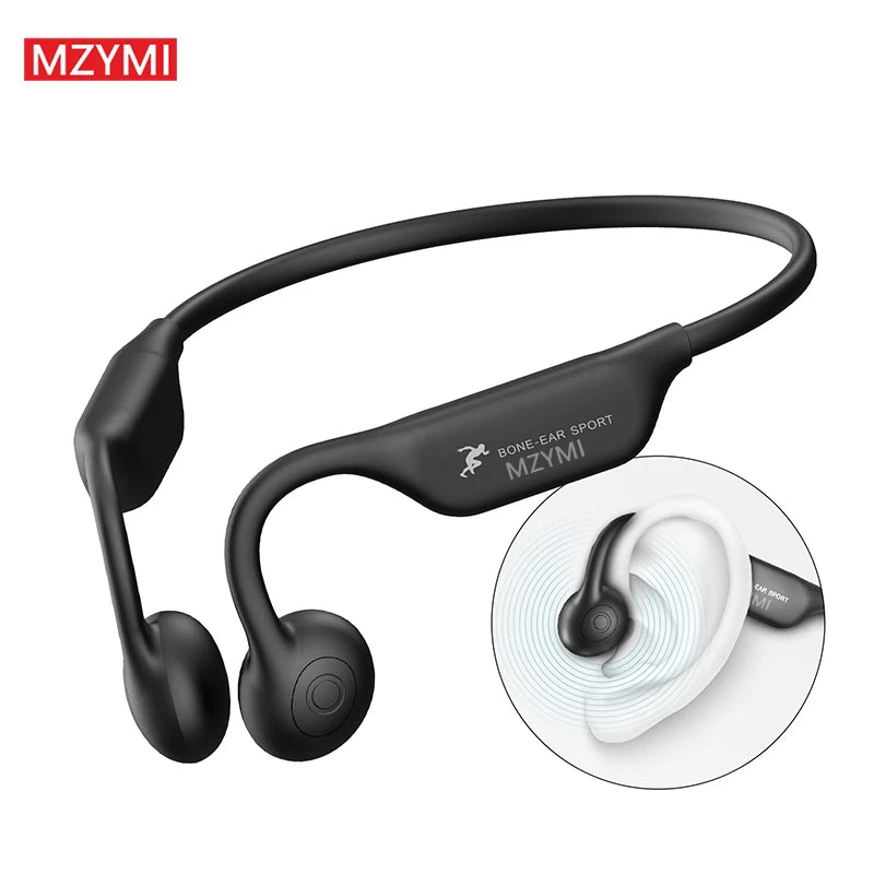 MZYMI A18 TWS Earphone Bone Conduction Neckband Headphone Sport IP56 Waterproof Headset Built-in Mic For Android iOS