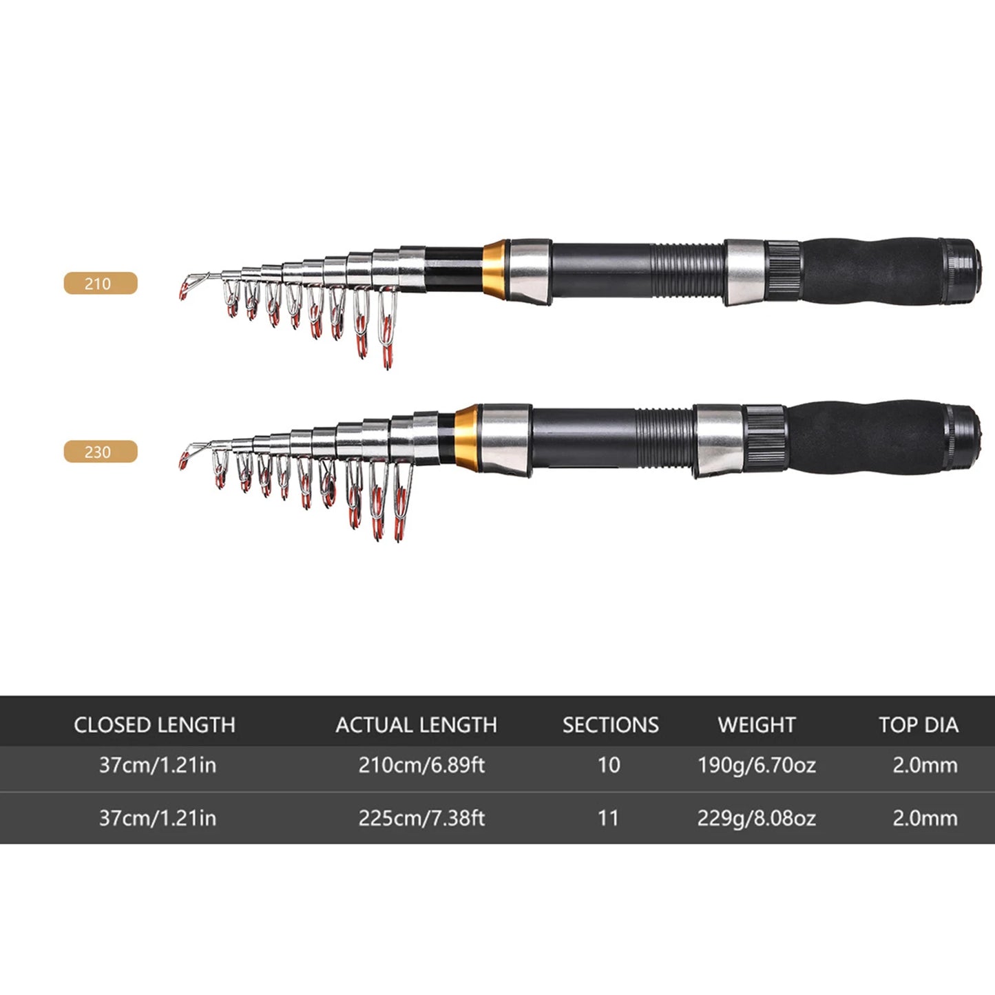 Lixada 2.1m 2.3m Telescopic Fishing Rod Reel Combo Full Kit Carbon Fiber Pole Spinning Reel Fishing Bag Case Pesca Gear Set