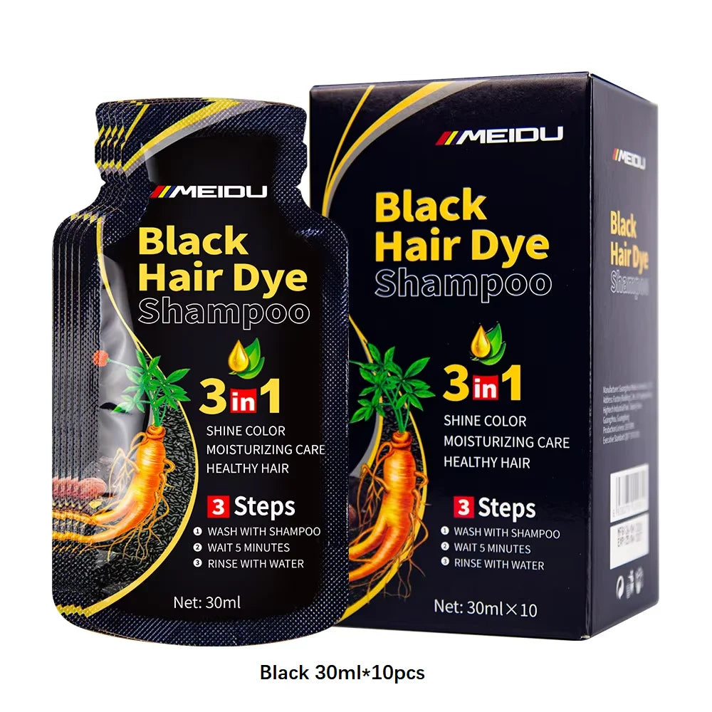 30ml 500ml 3-in-1 Quick Hair Dye Shampoo Natural Black Herbal Hair Dye Moisturizing Mild Hair Dye Conditioner Hair Care Products