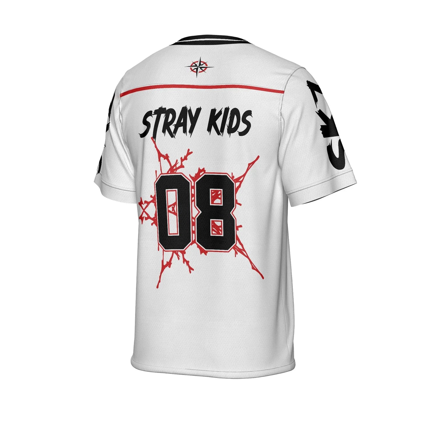 2025 Men and Women Fashion V Neck Short Sleeved T Shirt Stray Kids Sports Shirt Y2K Street Hip Hop Casual Versatile Jersey