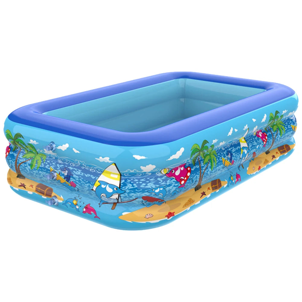 Inflatable Swimming Pool Cartoon Pattern Framed Swimming Pool Baby Bath Bathtub for Summer Outdoor Indoor