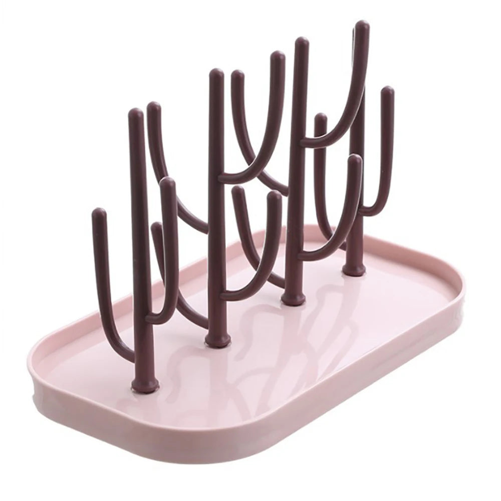 Baby Bottle Drying Racks Pink Beige Feeding Cup Holder Removable Storage Support Drain Rack Bottle Cleaning Drying Machine