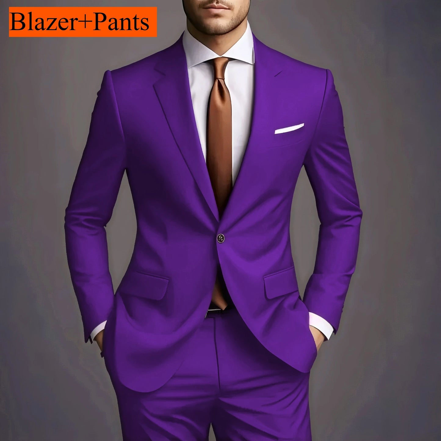 (Jacket +Pants) 2025 New Luxury Elegant Men's Suits 2 Piece Set Fashion Korean Casual Slim Fit Social Groom Wedding Tuxedo