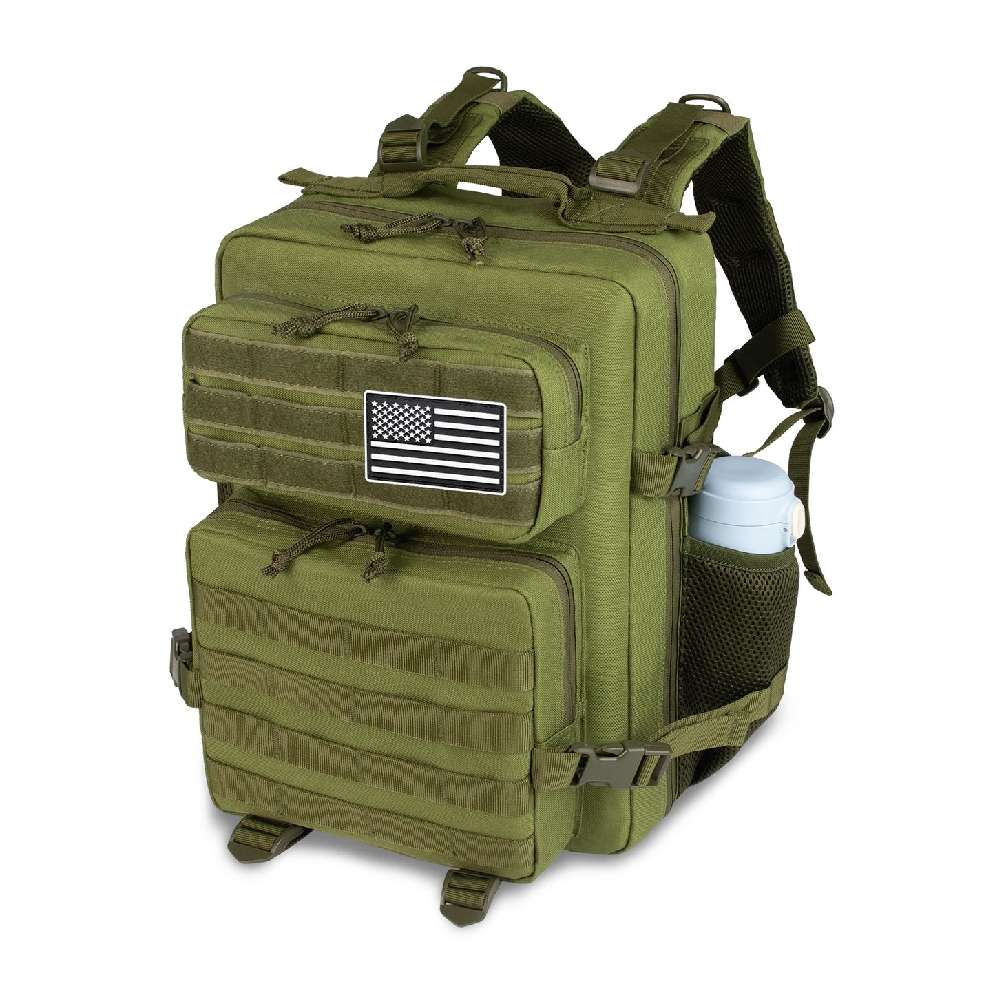 25L Military Tactical Backpack For Men Camping Hiking Trekking Daypack With Removable Water Bottle Pouch Bug Out Bag Large MOLLE