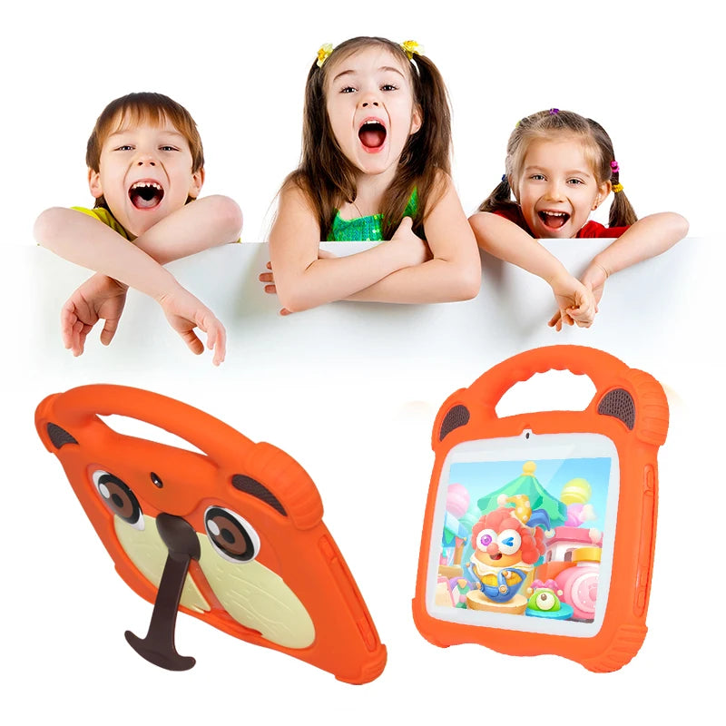 ZZB 7 inch Android Kids Learning Tablet 3000mah 16GB Quad Core Android10 With tablet protective sleeve and tablet tempered film