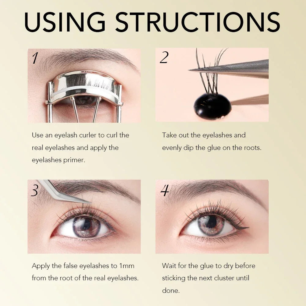 Gollee Cluster Lashes Glue No Irritation Eyelash Extension Fast Dry Adhesive for Home Use Professional Lash Extension Supplies