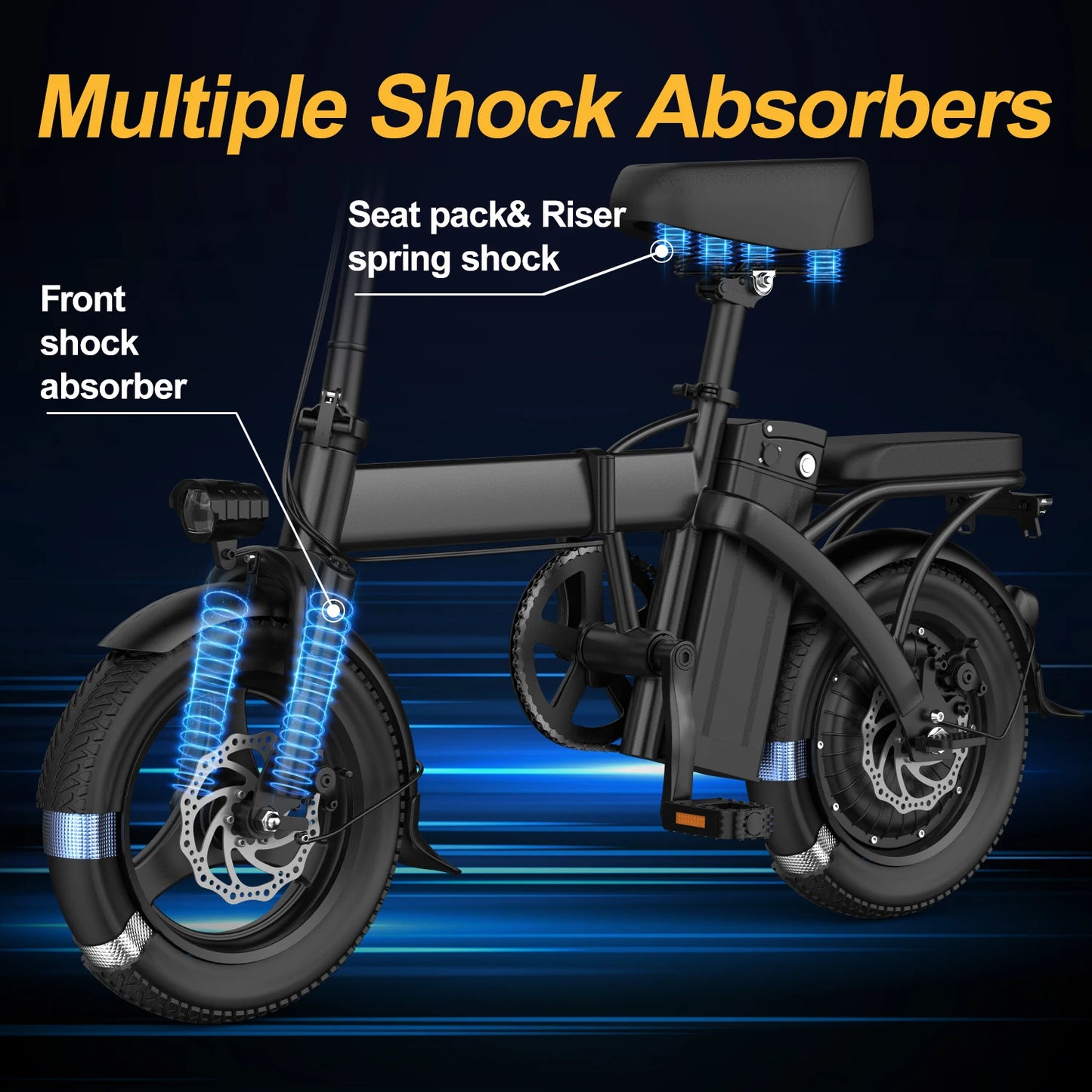 Max Speed Peak 750W Electric Bike Folding 48V 20MPH