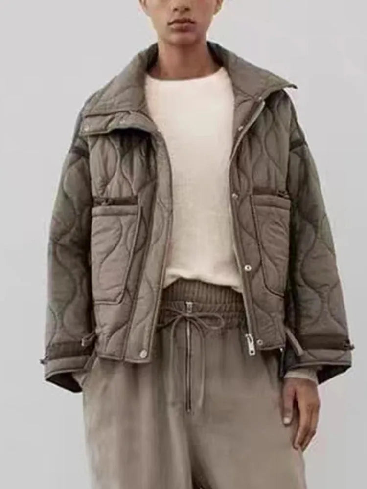 Q B Aristocratic TRAF Warm Cotton Jacket Stand Collar