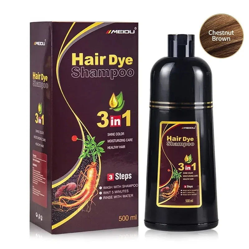 30ml 500ml 3-in-1 Quick Hair Dye Shampoo Natural Black Herbal Hair Dye Moisturizing Mild Hair Dye Conditioner Hair Care Products
