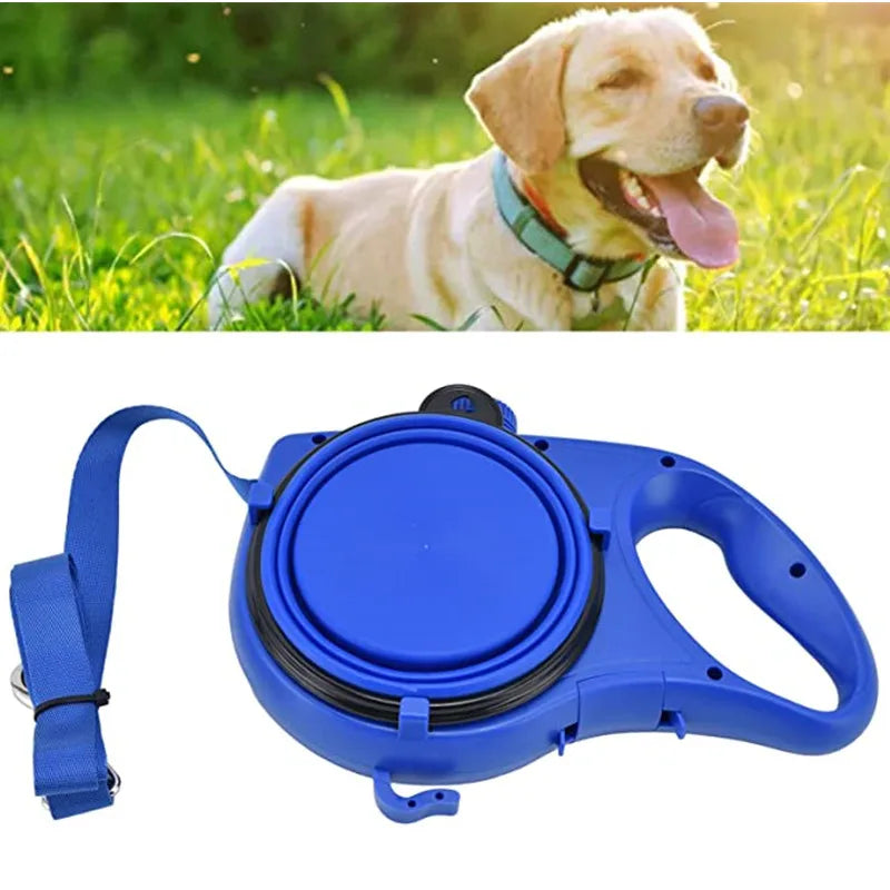 Multifunction Pet Dog Leash with Built In Water Bottle Bowl and Waste Bag Dispenser for Outdoor Walking Pet Accessories