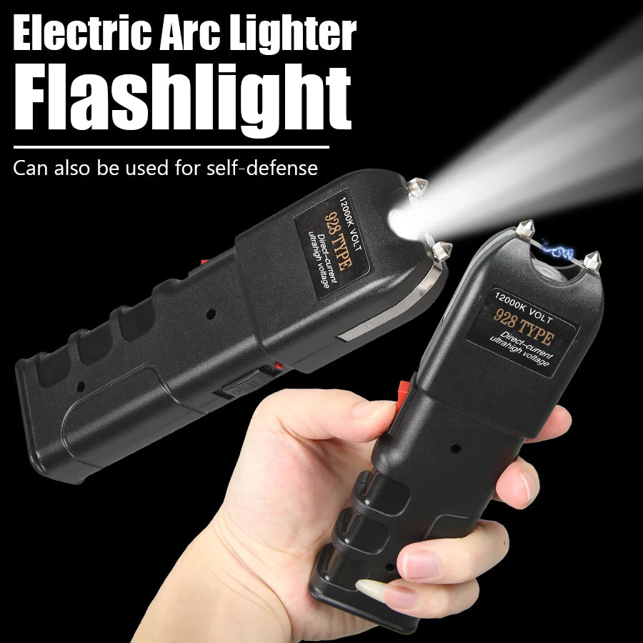 928 Tactical Flashlight - High-Impact ABS, USB Rechargeable with Window Breaker, Fixed Focus Self-Defense Torch
