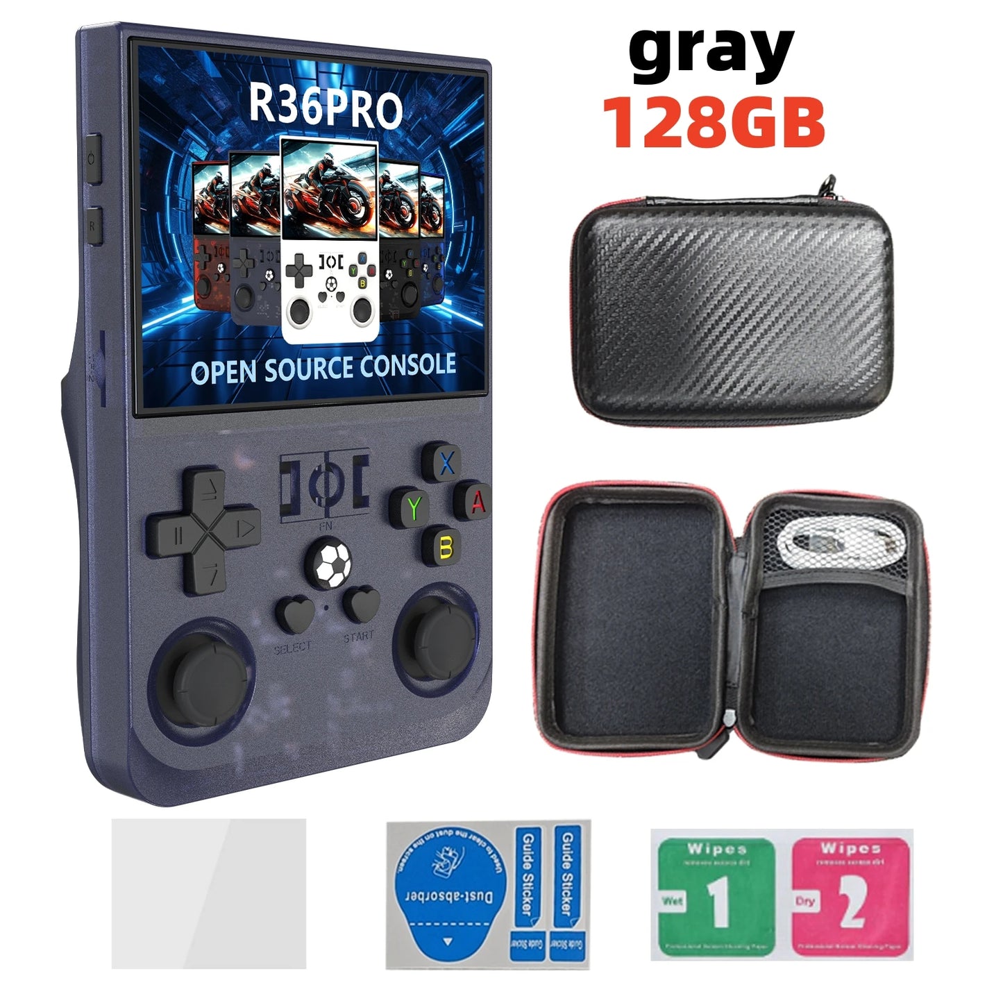 Open Source R36 Pro Retro Handheld Video Game Console with 22000 Games and 35 Inch IPS Screen