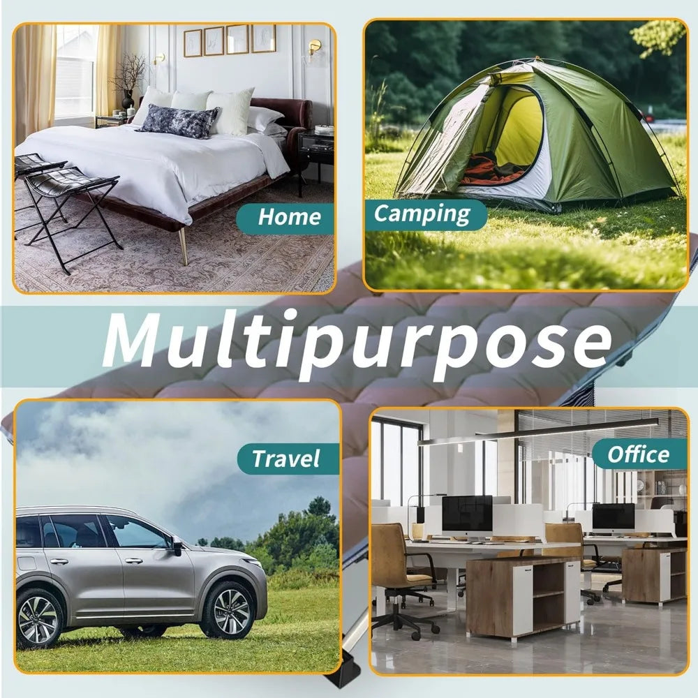 2 Pack Oversize XXL Camping Cot with Mattress Comfortable Extra Wide Sleeping Bed for Adults with Carry Bag