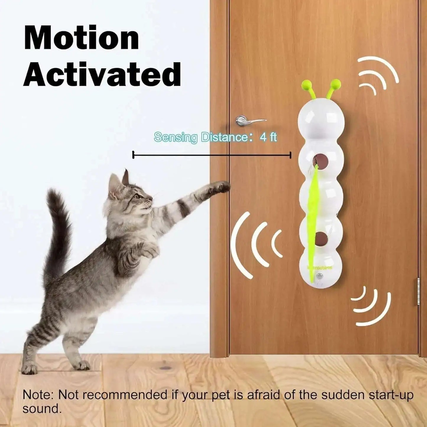 Interactive Cat Toy Intelligent Motion Activated Wack A Worm Post Toy Automatic Tail Teaser