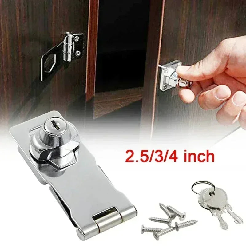 Garage Lock Office Cabinet Security Lock Hardware Locking Hasp Heavy Duty Locking Hasp Staple With Keys Padlock Cupboard Shed