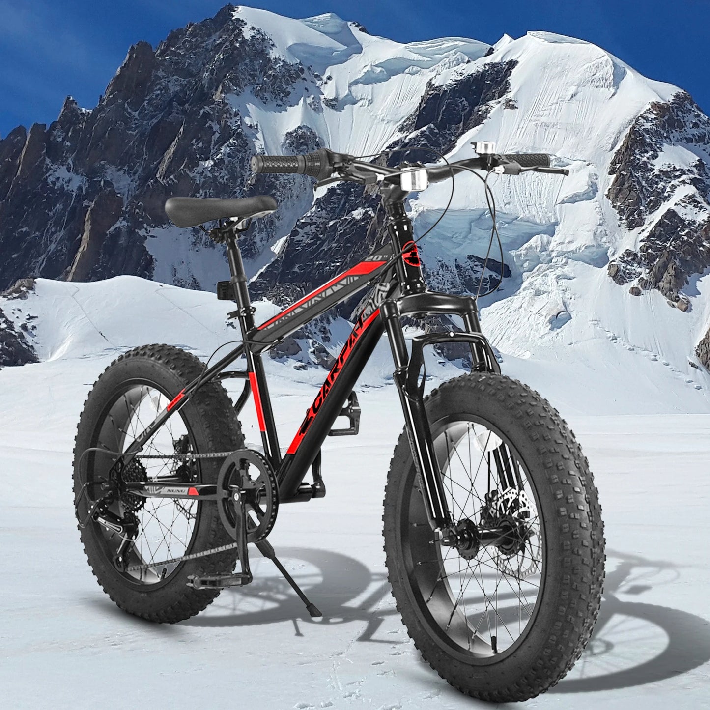 Ecarpat 20 Inch Kids Bike 4 Inch Wide Fat Tire Snow Mountain Bike 7 Speed for Boys Girls Children Steel Frame
