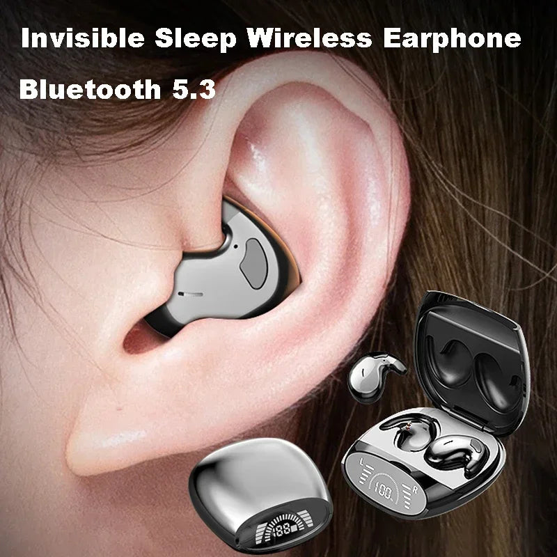 Sleep Bluetooth Headphones Noise Cancelling Wireless Music Sports TWS 538 Thin Earbuds with Digital Display