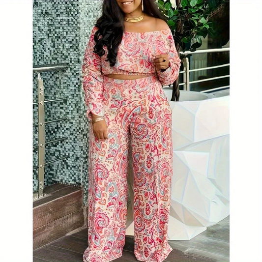 Samson Shopping 25 Casual Printed Off Shoulder Two Piece