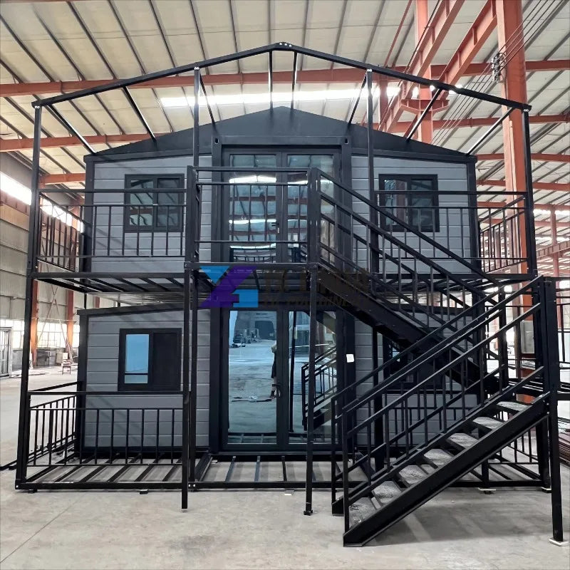 Hurricane Best Steel Two Story Container House Double Story 30ft 40ft Expandable Container Homes