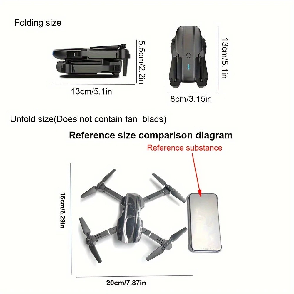 E99 Pro Drone with Flash Professional HD Dual Camera and WIFI Obstacle Avoidance for Aerial Photography Quadcopter